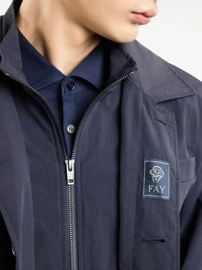 Fay Polyamide Jacket In Blue