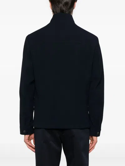 Fay Wool Jacket In Blue