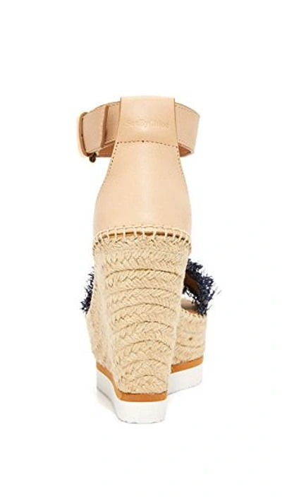 Shop See By Chloé Wedge Espadrilles In Denim