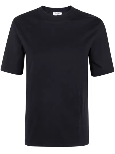 Filippa K Mock Neck Tee In Black