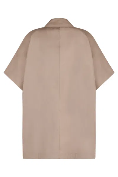 Herno Short Trench Coat In Neutral