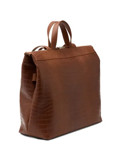 BORSO 仿鳄鱼纹压纹手提包