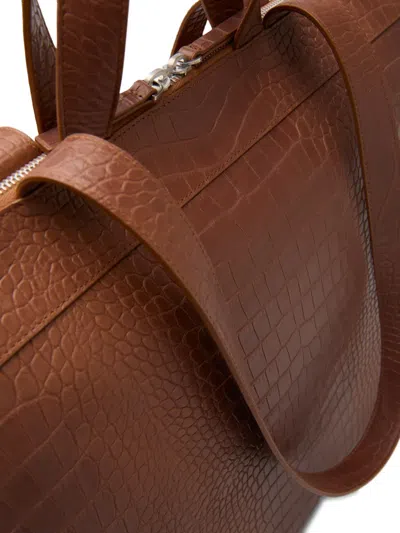 BORSO 仿鳄鱼纹压纹手提包