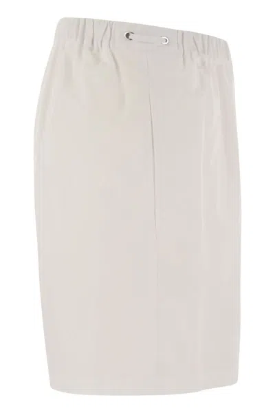 Max Mara Waistband Drawstring Eyelets Pockets Shorts In White