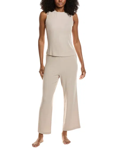 Natori 2pc Rib Essential Pajama Set In White