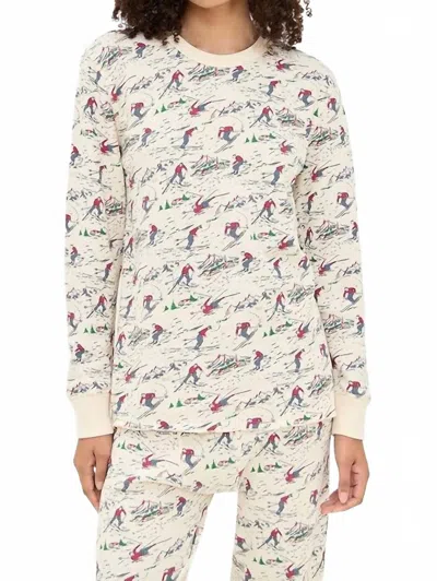 The Great Classic Crew Thermal Long Sleeve Top In Slopeside Print In Multi
