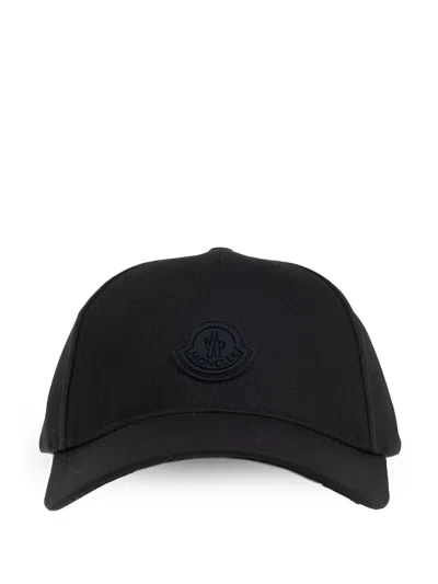 Moncler Logo Patch Cap In Black