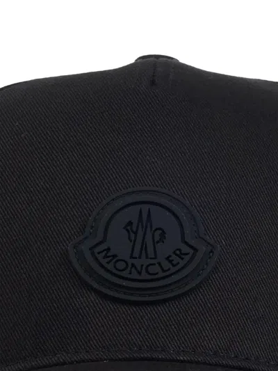 Moncler Logo Patch Cap In Black