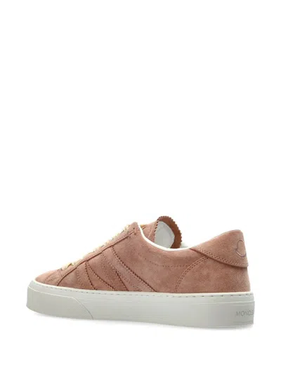 Moncler Sneaker Monaco2 Low Top Nude Suede In Brown