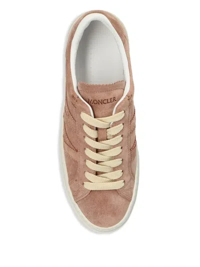 Moncler Sneaker Monaco2 Low Top Nude Suede In Brown