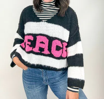 Astrid Peace Graphic Sweater In Black In Multi