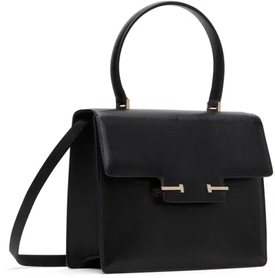 Tom Ford Black Supple Leather Aube Small Top Handle Bag In Black