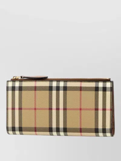 Burberry Canvas Wallet Check Pattern Rectangular Shape In Multi