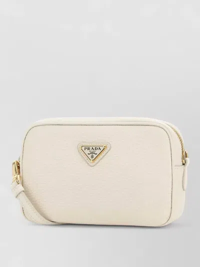 Prada Leather Crossbody Bag Adjustable Strap In Neutral