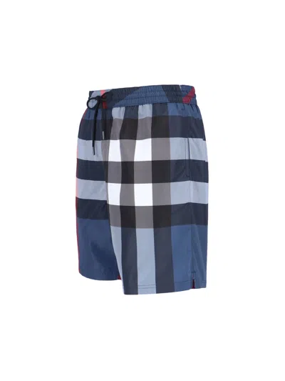 Burberry Blue Polyester Swimsuit In Blue
