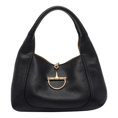 Gucci Women Softbit Leather Shoulder Bag In Black