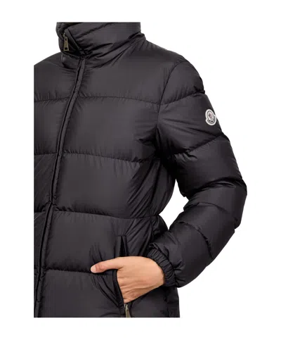 Moncler Puffer Jacket With High Collar And Cuffs In Black
