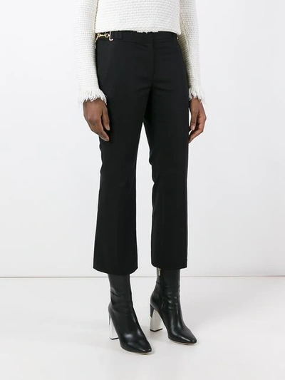 Shop Michael Michael Kors Cropped Flared Trousers In Black