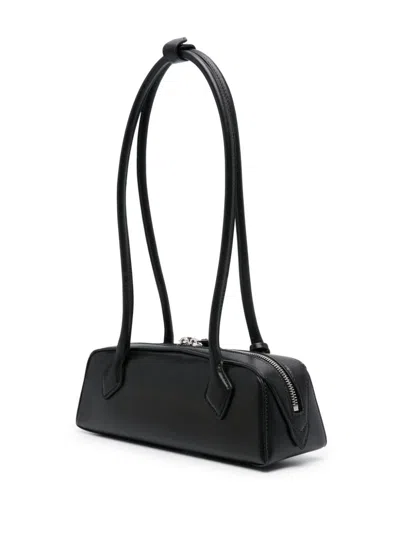 Alaïa Womens Noir Le Teckel Branded-tag Leather Shoulder Bag In Black