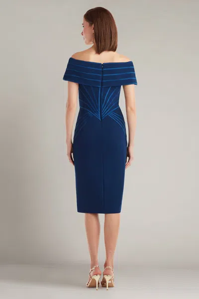 Tadashi Shoji Bos25683m Short Cocktail Evening Dress In Blue