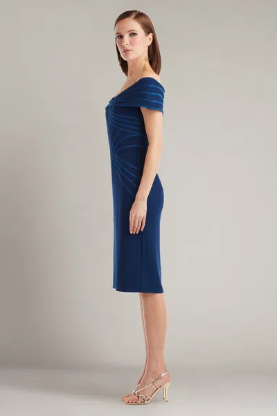 Tadashi Shoji Bos25683m Short Cocktail Evening Dress In Blue