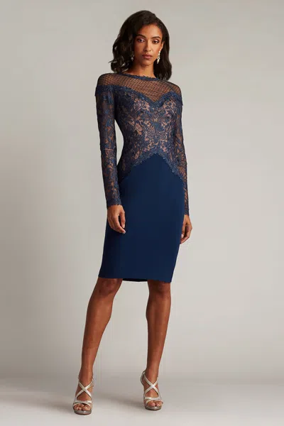 Tadashi Shoji Embroidered Lace Long Sleeve Cocktail Dress In Multi