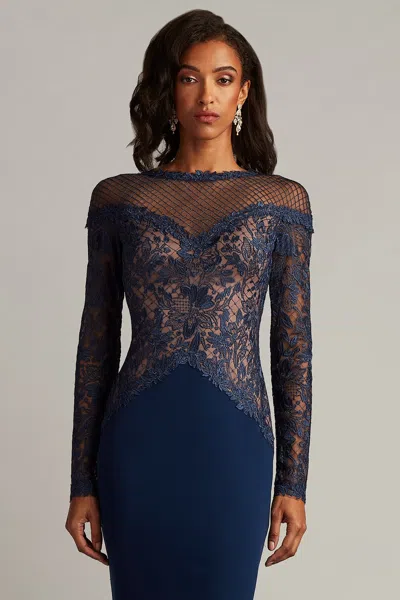 Tadashi Shoji Embroidered Lace Long Sleeve Cocktail Dress In Multi