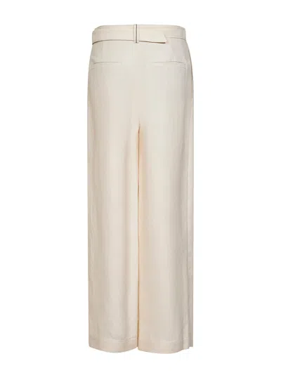 Brunello Cucinelli Women Ivory Fluid Twill Sartorial Wrap Trousers In Neutral