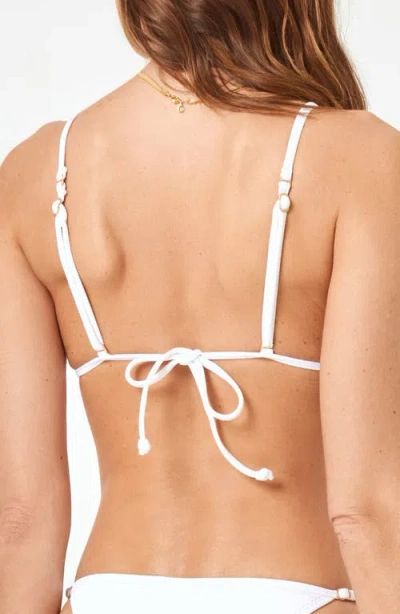 L*space Lspace Lindsay Convertible Triangle Bikini Top In White