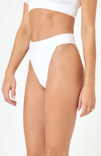 L*space Lspace Lola Bitsy High Cut Bikini Bottoms In White
