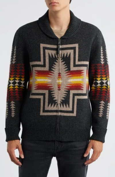 Pendleton Harding Zip Cardigan In Black