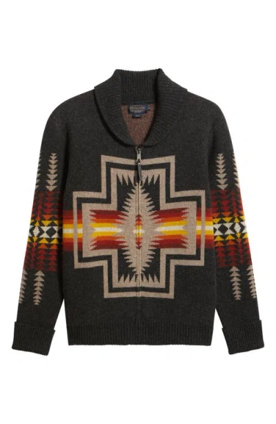 Pendleton Harding Zip Cardigan In Black
