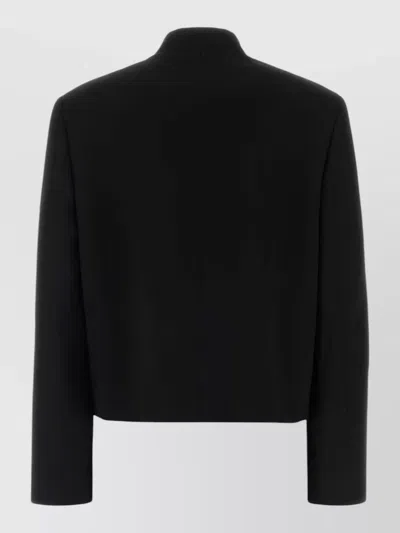 Jil Sander Wool Blazer Structured Silhouette Cropped Design In Brown