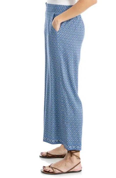 Max Studio Wide Leg Pull-on Crop Pants In Blue