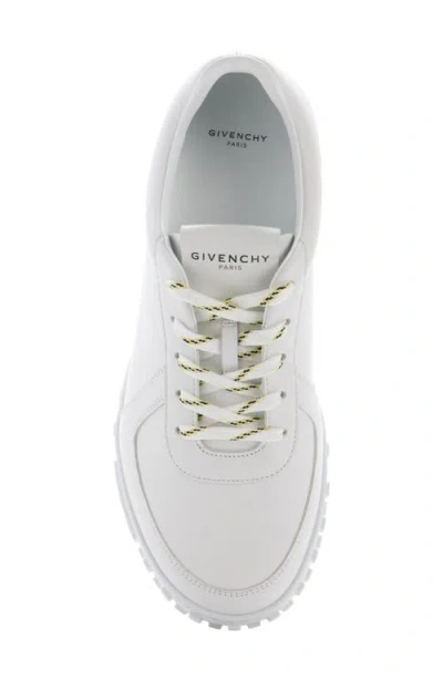 Givenchy Glide Leather Sneakers Low Top Rubber Sole In White