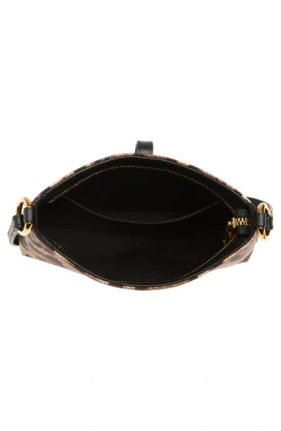 Dolce & Gabbana Lock Leather-trimmed Leopard-print Satin-twill Shoulder Bag In Multi