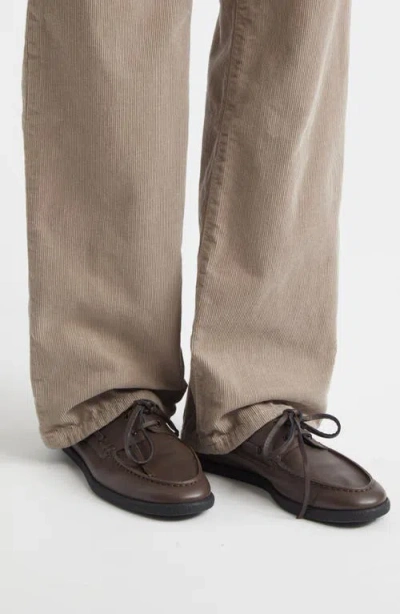 The Row Novus Sailor Leather Boat Shoes In Brown