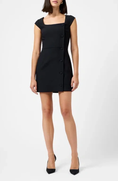 French Connection Azra Square Neck Twill Mini Dress In Black