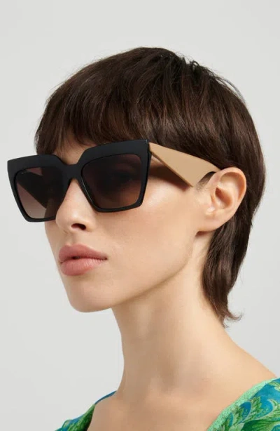 Etro 58mm Rectangular Sunglasses In Black