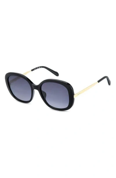 Fossil 56m Gradient Oval Sunglasses In Black