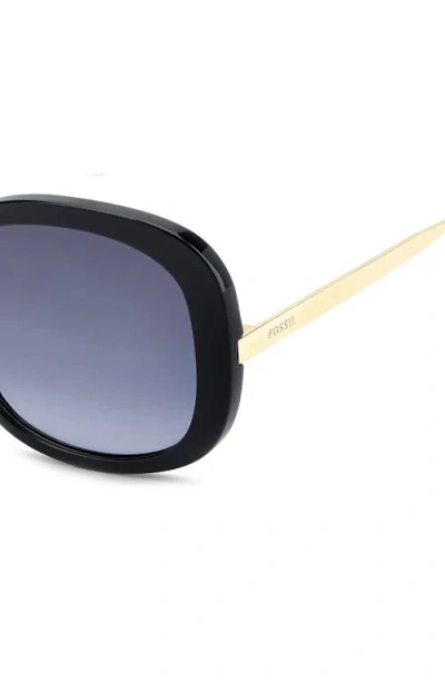 Fossil 56m Gradient Oval Sunglasses In Black
