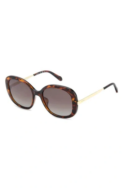 Fossil 56m Gradient Oval Sunglasses In Brown