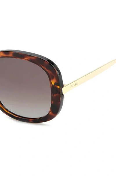 Fossil 56m Gradient Oval Sunglasses In Brown