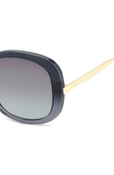 Fossil 56m Gradient Oval Sunglasses In Blue