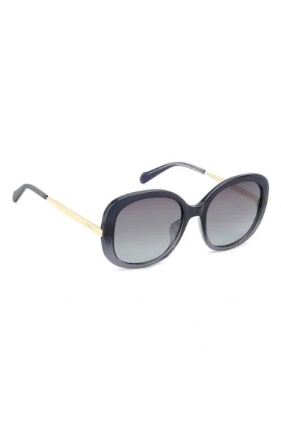 Fossil 56m Gradient Oval Sunglasses In Blue