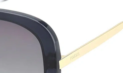 Fossil 56m Gradient Oval Sunglasses In Blue