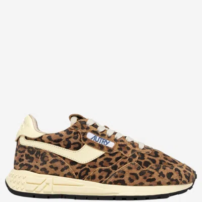 Autry Reelwind Low Sneakers In Leopard Suede And Rutaa Leather Shoes In Multi