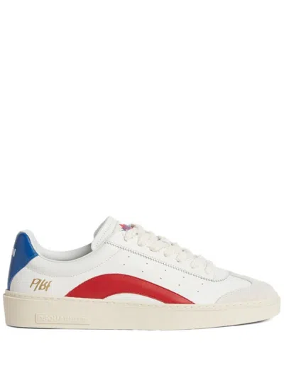 Dsquared2 Premium Leather Lace-up Sneakers For Men In Multi