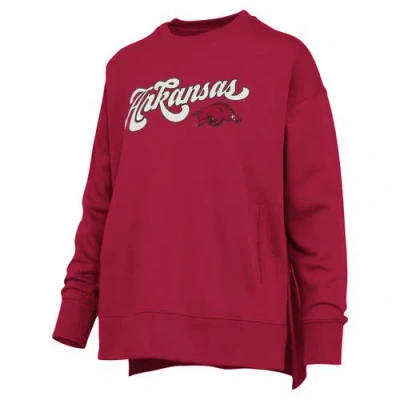 Pressbox Cardinal Arkansas Razorbacks Bonanza Chenille Harper Script Sweatshirt In Multi