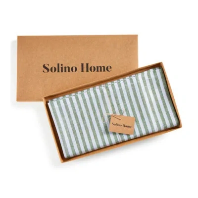 Solino Home Linen Table Throw In Green
